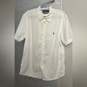 Ralph Lauren Men's White Dress Shirt Short Sleeve Size Medium